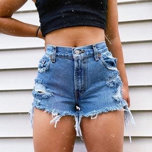 Vintage distressed cutoff Levi shorts